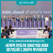 세계적 반도체 장비기업 'ASM' 경기도에 1,350억원 규모 연구·제조 시설 대폭 확충!