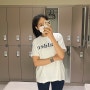 [필라테스 운동복] 레깅스 안비치는 화이트티셔츠 추천, 몰든 에센셜 머슬핏 로고 티셔츠