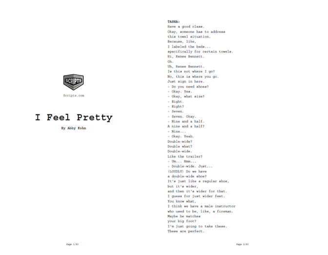 [i feel pretty] full script. pdf : 네이버 블로그
