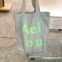 BUY 12 : 아에이오우 에코백 / Aeiou Logo Bag City Melon + Chocolate