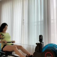 크로스핏 용품리뷰 : 워터 로잉머신 칼로리소모많은운동!! 층간소음 없이 무릎관절에좋은운동 로잉머신효과
