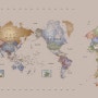 2023년에 제가 직접 그린 인테리어용 이승주 세계지도+우리나라 지도-1(앤티크) 벽지 소개 드립니다.