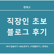 직장인 부업 블로그 3개월 후기