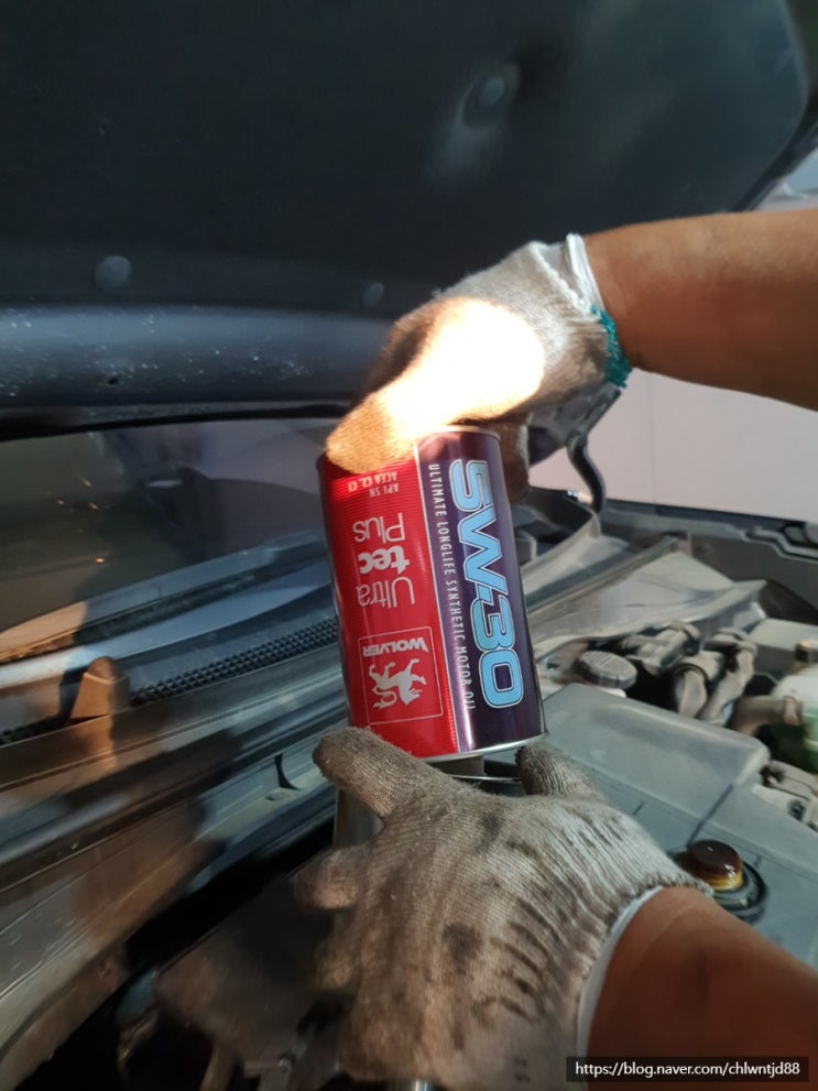 전주 기아 니로 하이브리드 엔진오일 전문점에서 5W-30 울버 합성유 울트라텍 교환 : 네이버 블로그