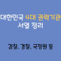 대한민국 4대 권력기관 순위 및 서열(검찰,경찰,국정원등)