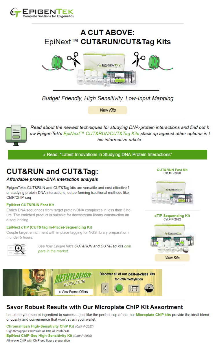 [Epigentek] A CUT ABOVE: EpiNext™ CUT&RUN/CUT&Tag Kits : 네이버 블로그