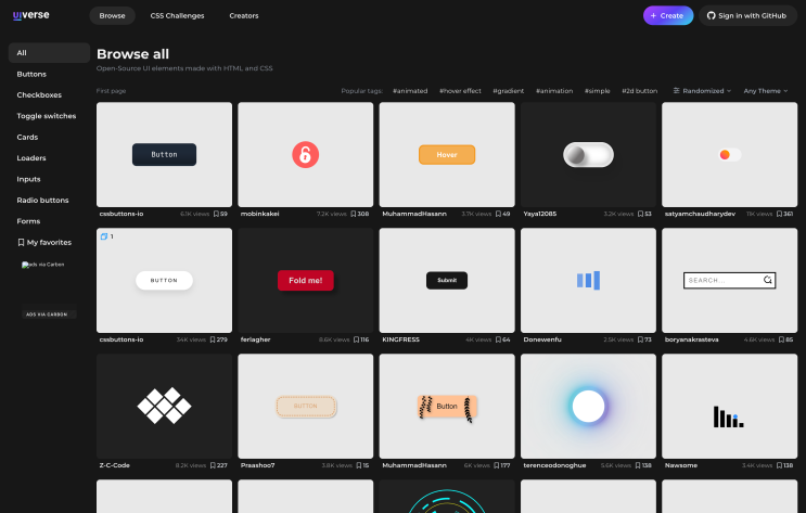 [UIUX] UIverse | 다양한 UI의 CSS, HTML 코드를 오픈 소스로 제공 : 네이버 블로그