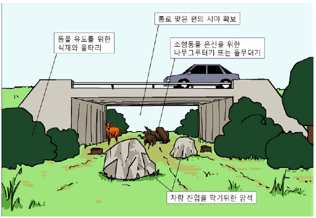 생태통로의 정의와 설치기준, 생태통로 구성요소 : 네이버 블로그