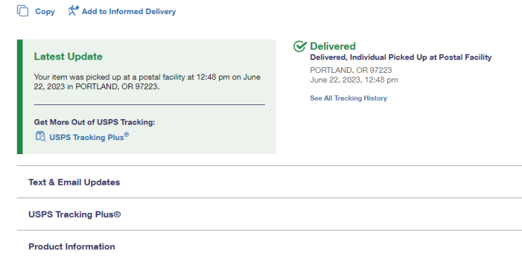USPS Individual Picked Up at Postal Facility 무엇인가 : 네이버 블로그