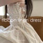 (7/6 pm05:00 오픈) Ribbon Linen Dress / MABLING MADE (리본린넨드레스/마블링메이드)
