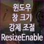 윈도우 창 크기 강제 조절 "ResizeEnable"