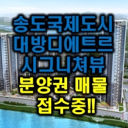 송도 대방 디엠시티시그니쳐뷰 디에트르 분양권 매물 접수중!!!