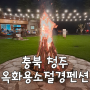 옥화용소절경펜션 가족 단체 수영장 청주펜션 에어바운스 불멍 즐기기