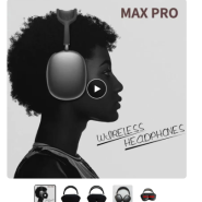 MAX Pro ANC 에어 무선 헤드폰, 블루투스 스테레오, 액티브 노이즈 캔슬링 헤드셋, 투명 슈퍼베이스 1:1