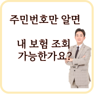 보험설계사한테 주민번호 알려주면 다 조회가 돼나요?