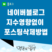 네이버블로그지수영향없이 포스팅 글 삭제하는 방법 공유