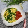 부추 요리 토마토 계란 볶음 간단한 요리 방울토마토 절임과 부추 달걀 볶음