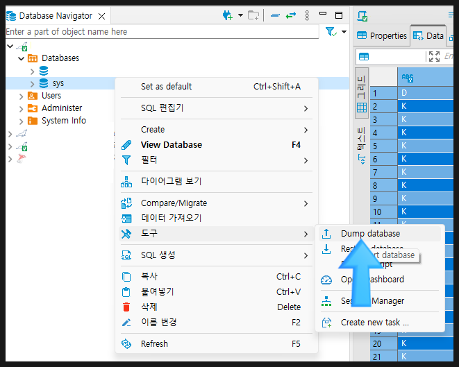 DBeaver에서 DB 복사하기 (db dump 덤프 뜨기) : 네이버 블로그