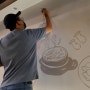 동탄 벽화 김붓아트_라인벽화로 음식점 인테리어를 완성하다