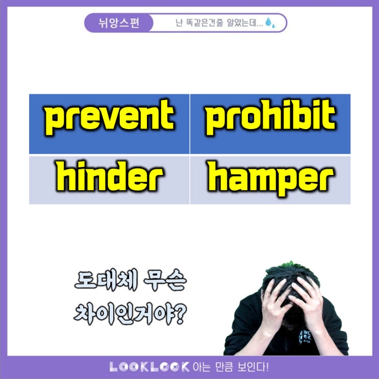 [헷갈리는 영어] prevent vs. prohibit vs. hinder vs. hamper : 네이버 블로그