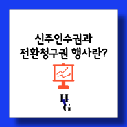 신주인수권과 전환청구권 행사의 의미(ft. 어떤게 좋고 나쁠까?)