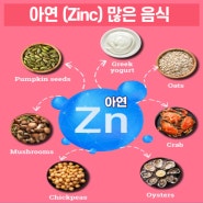 아연(Zinc, Zn, 징크)의 효능과 과다 섭취 및 부족시 부작용 (표 : 아연 많은 음식, 연령별 권장 및 허용 상한 섭취량)