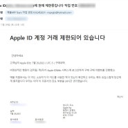 [스팸 메일] Apple ID(메일주소)에 현재 제한중입니다