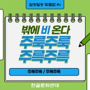 밖에 비 온다 주륵주륵/주룩주룩 #알쏭달쏭 맞춤법