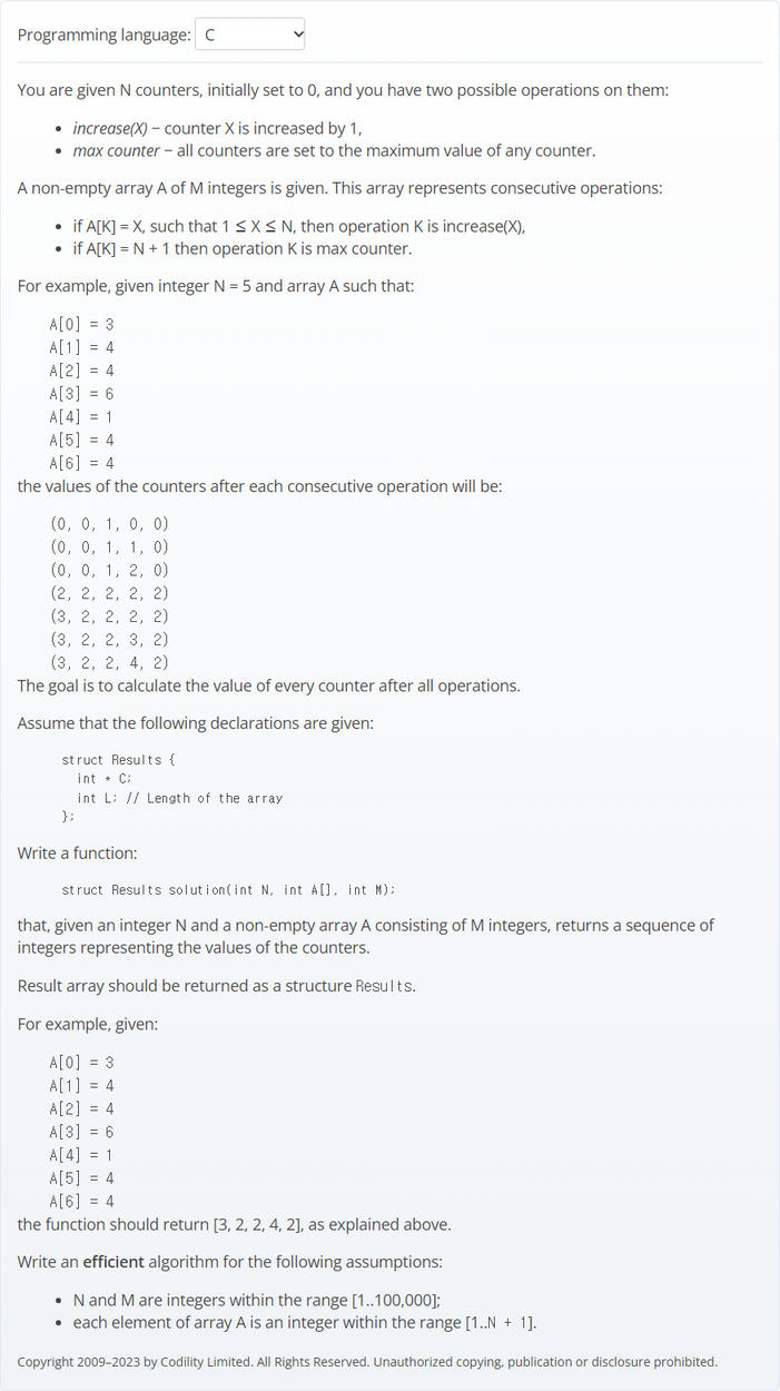 [C언어] Lesson 4. Counting Elements - MaxCounters : 네이버 블로그