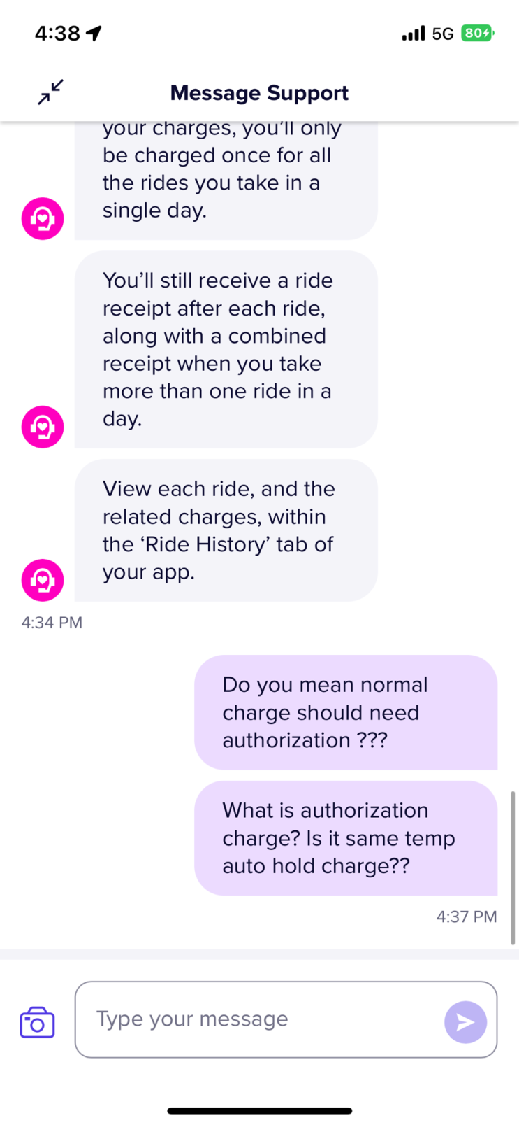 Lyft Temp Auth Hold