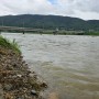 7월 장마 전후 전혀 다른 섬진강 물길 모습.