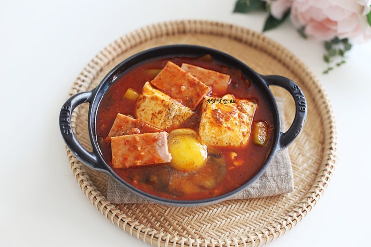 편스토랑 류수영 순두부찌개 레시피 어남선생 스팸 순두부찌개 끓이는법 네이버 블로그 3365