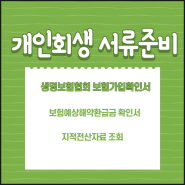 개인회생 보험 가입 확인서 발급받기(생명보험 협회 이용방법)