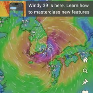 태풍 카눈 예보 날씨 어플 추천 윈드파인더 Windfinder + 윈디 Windy