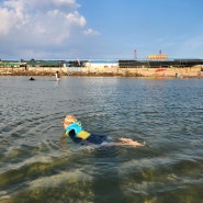 [대구근교] 포항 조용한 바닷가 용한리 해수욕장 아이들 놀기 너무좋아요 / 물이얕다