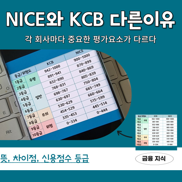 NICE와 KCB가 다른 이유가 뭘까? 뜻, 차이점, 신용점수 등급표 : 네이버 블로그