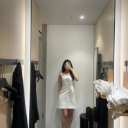 COS 코스 오픈백 미니 피나포어 드레스 블랙/화이트 착샷 후기 👗