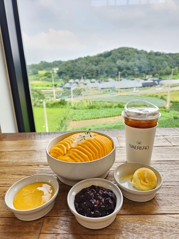 봉담 카페] 서울 근교 논밭뷰 핫한 망고빙수 맛집 카페 내리743