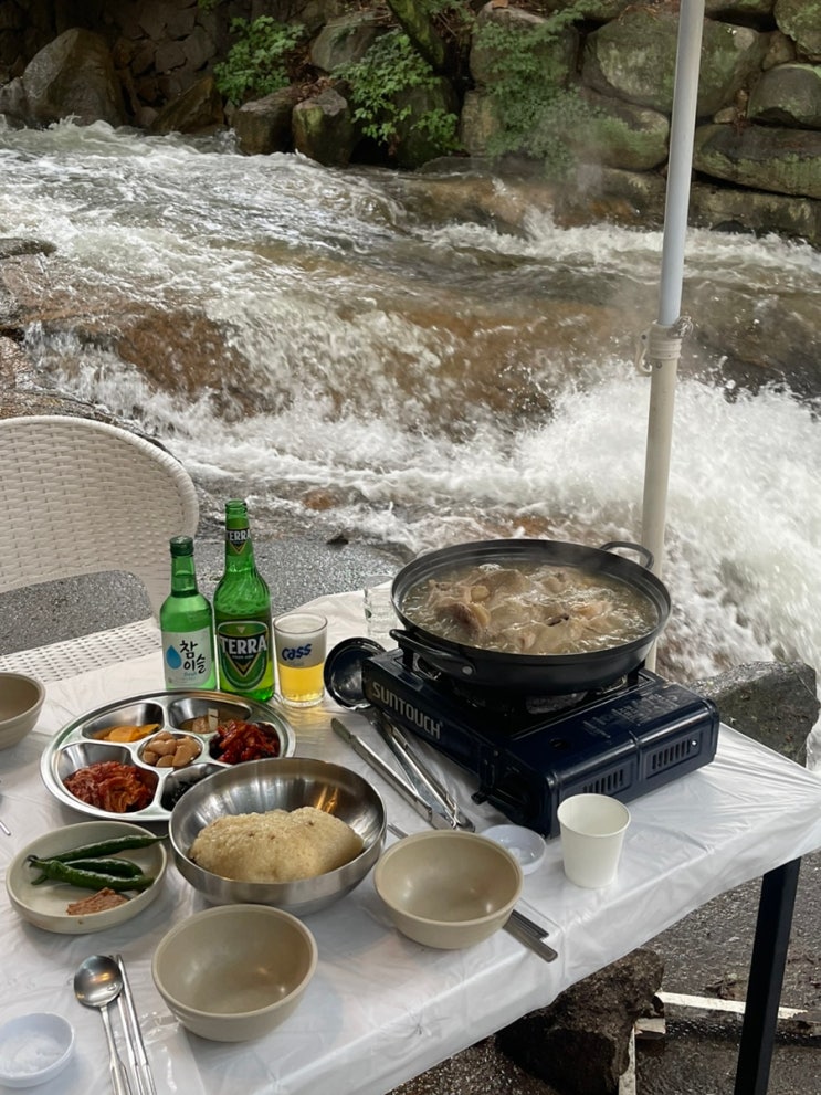 대구근교 경산/팔공산 계곡 백숙 식당 ; 개울가식당 : 네이버 블로그