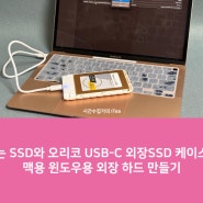 남는 SSD와 오리코 USB-C 외장SSD 케이스로 맥용 윈도우용 외장 하드 만들기
