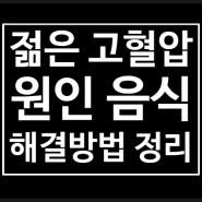 젊은 고혈압 원인 음식 해결법