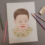 [그림선물] 색연필 초상화, 아기 초상화 그리기(형태 잘 잡는 방법)