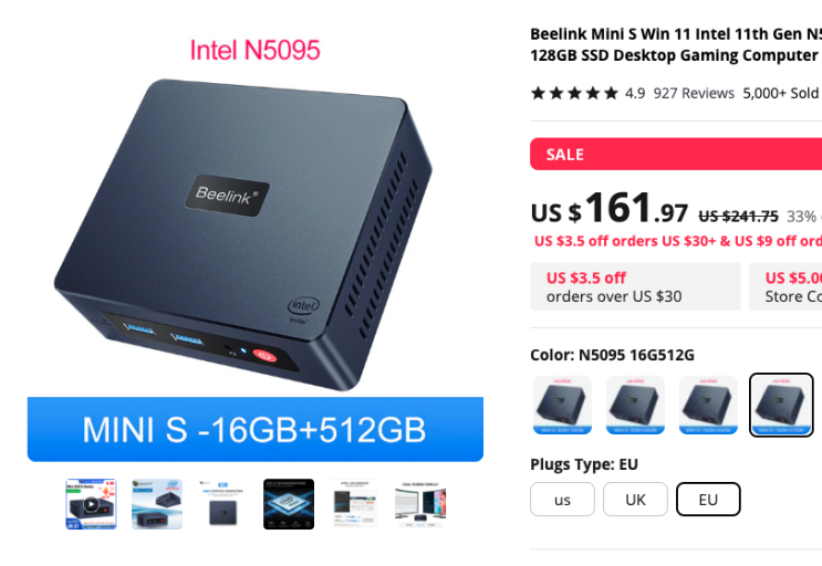 비링크 미니 pc N5095 16g500g (Beelink mini PC) 15만원대로 최저가 구매해보기 : 네이버 블로그