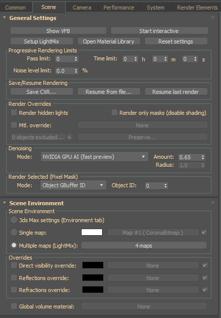 [코로나 렌더] Render setting - Scene : 네이버 블로그