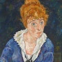 에곤실레(Egon Schiele):화가의 아내 초상_ 줄무늬 드레스를 입은 에디트(Edith)