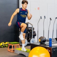한국 축구 선수 이강인 대퇴사두근 부상 재활 실내훈련 랑스전 결장