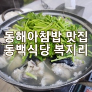 아기랑 동해여행 - 동해맛집, 동백식당에서 복지리탕 아침식사. 동백식당 메뉴, 가격, 주차 정보, 묵호항맛집