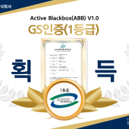 타이아(주)의 Active BlackBox(ABB) ,소프트웨어 품질 인증(GS)1등급을 획득