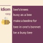 벌이 들어가는 이디엄 | 기후위기때문에 bee's knees가 아니라 bee 자체가 아주 멋진 것, 완벽한 것을 나타내는 표현이 되지 않게, 다섯가지 관용표
