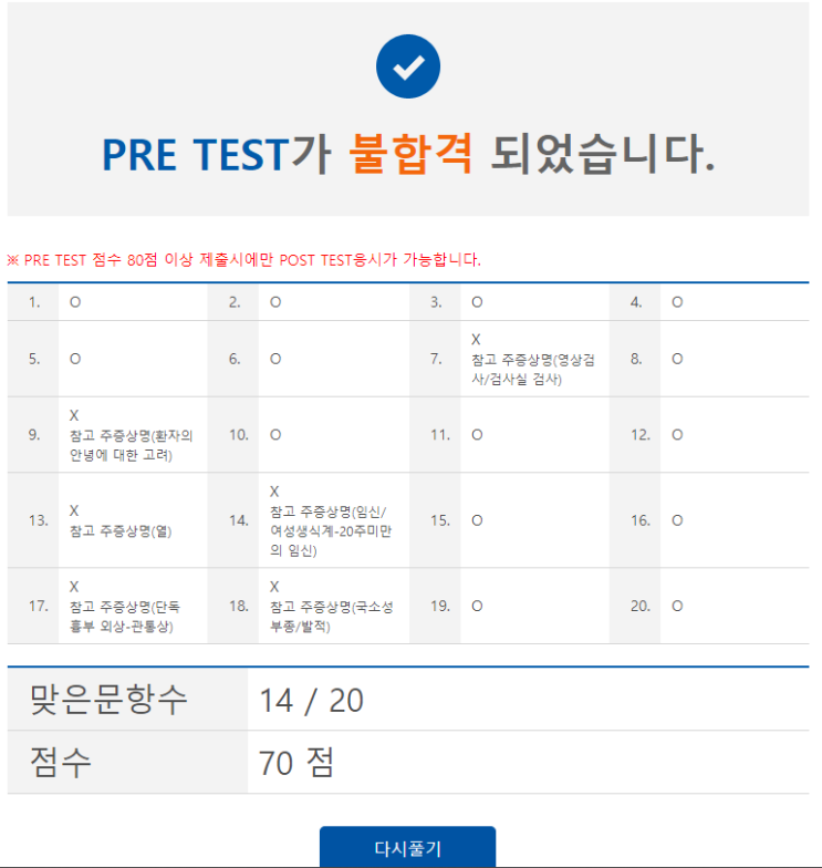 KTAS pretest 보기! 네이버 블로그